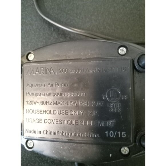 Marina 200 Dual Outlet Air Pump – Quiet, Powerful – Up to 60 Gal Aquariums - Picture 3 of 3